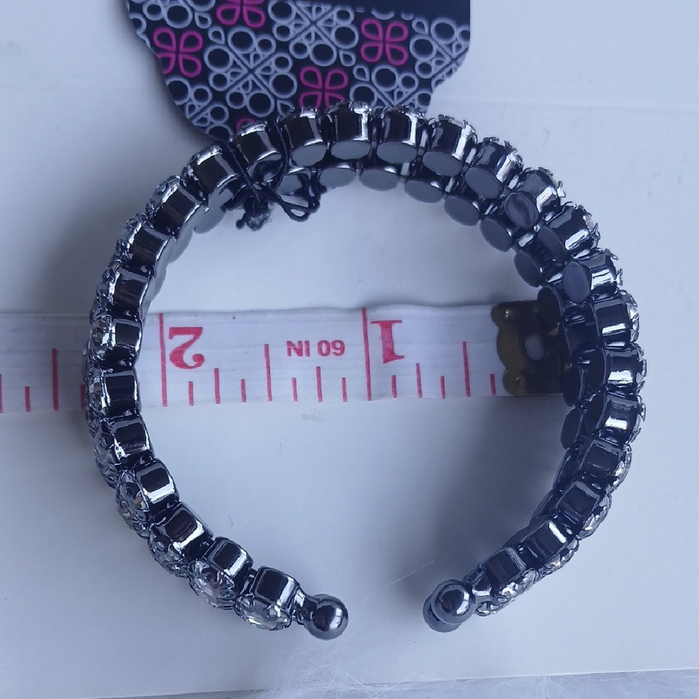 Paparazzi Silver Crystal Bracelet Strech - Picture 5 of 8